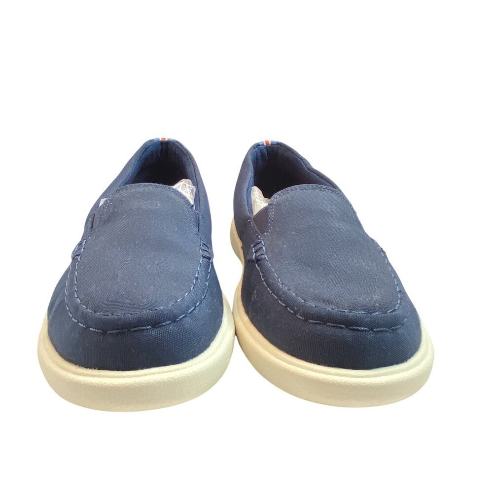 Sperry Blue Canvas Slip-On Loafers Size 8M With Striped Heel Boat Shoes - Picture 6 of 11